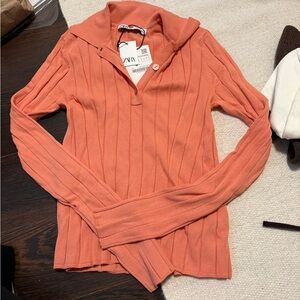 Zara Women's Cowl Neck Sweater in Coral